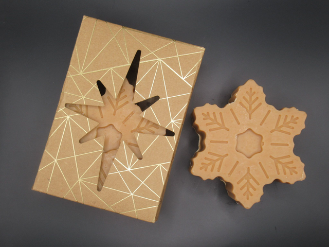 Coffret 1 savon de Noël forme "Flocon"