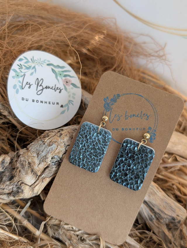 Boucles d&#039;oreilles Anti Gaspi bleu ag004