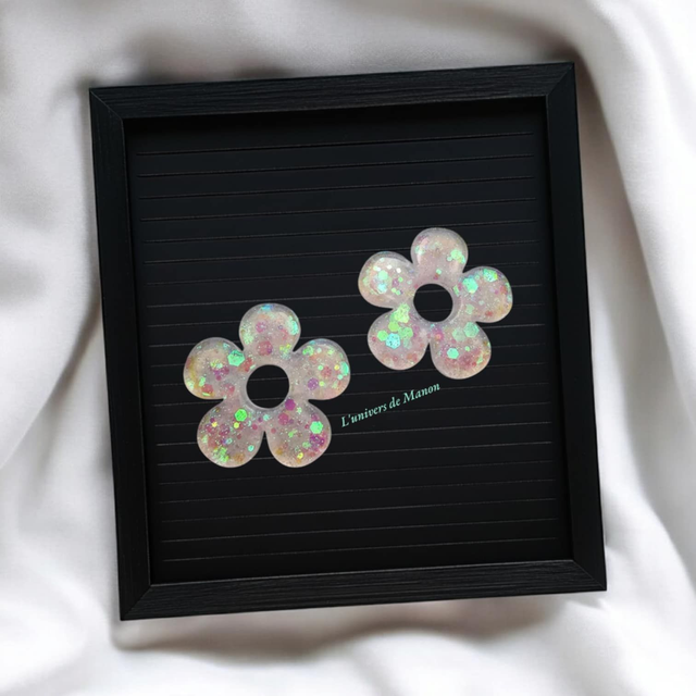 2 Pampilles fleur  (créoles interchangeables)   