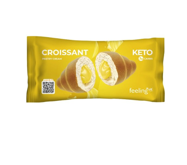 Cornetto Chetogenico ripieno di crema pasticcera 50gr - Keto Friendly