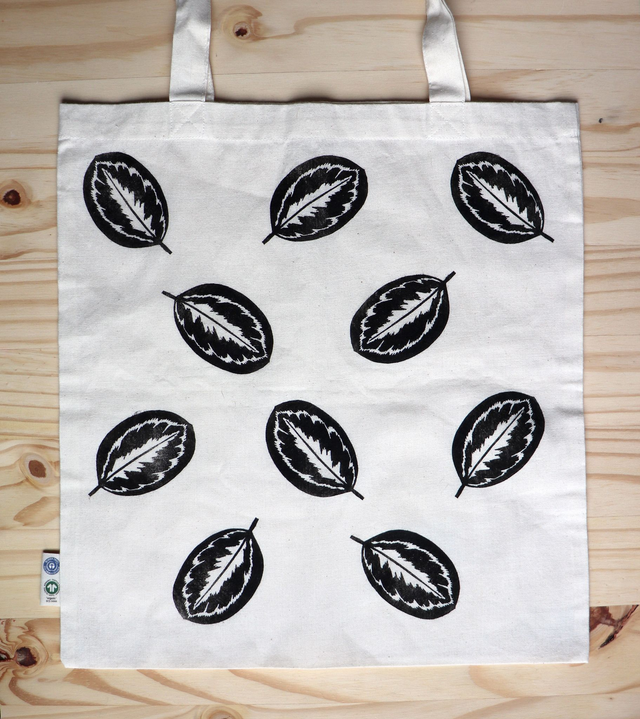 Totebag feuille de Calathea médaillon