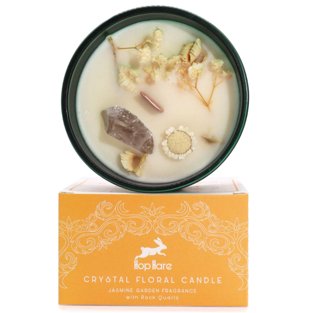 Hop Hare Jasmine &amp; Rock Quartz Crystal Sou Candle - The Lion
