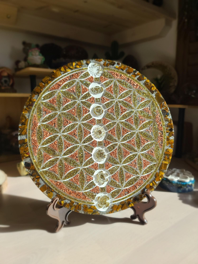 Fleur de vie 7 Chakras Œil de tigre 🐯