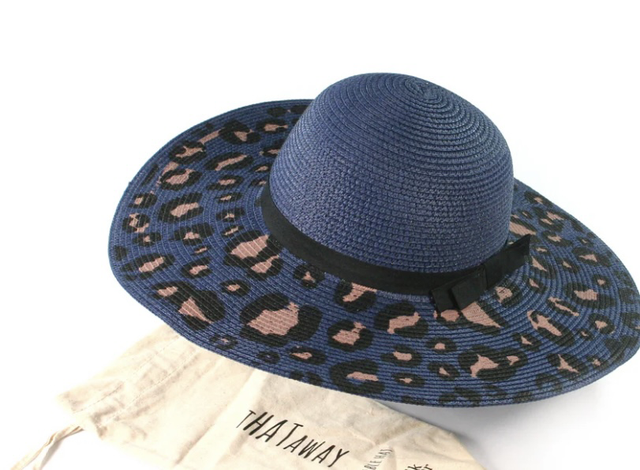 LEOPARD PRINT FOLDABLE SUN HAT