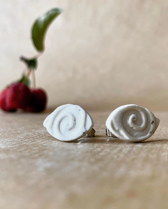 Eyes Porcelain Ear Studs Jewelry | 925 Sterling Silver/silver-plated | Ceramic Ear Studs, Black & White, handcrafted, earrings