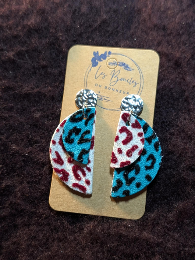 Boucles d'oreilles Ama léopard a020