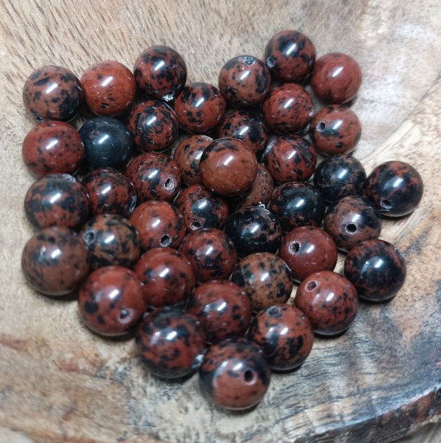 Obsidienne Acajou / Boule de 8 mm à l&#039;unité / Pierres Naturelles Rondes et Polies