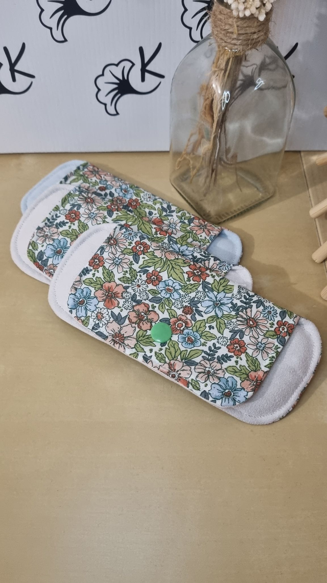 Étui à lunettes nettoyant coton Pensées vert / microfibre 