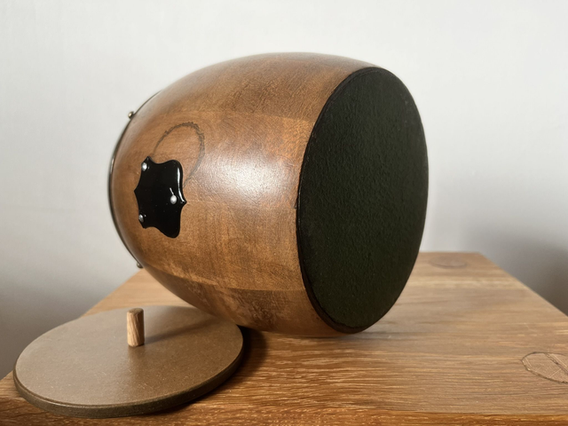 Mid 20-Century Vintage Wood Biscuits Barrel.