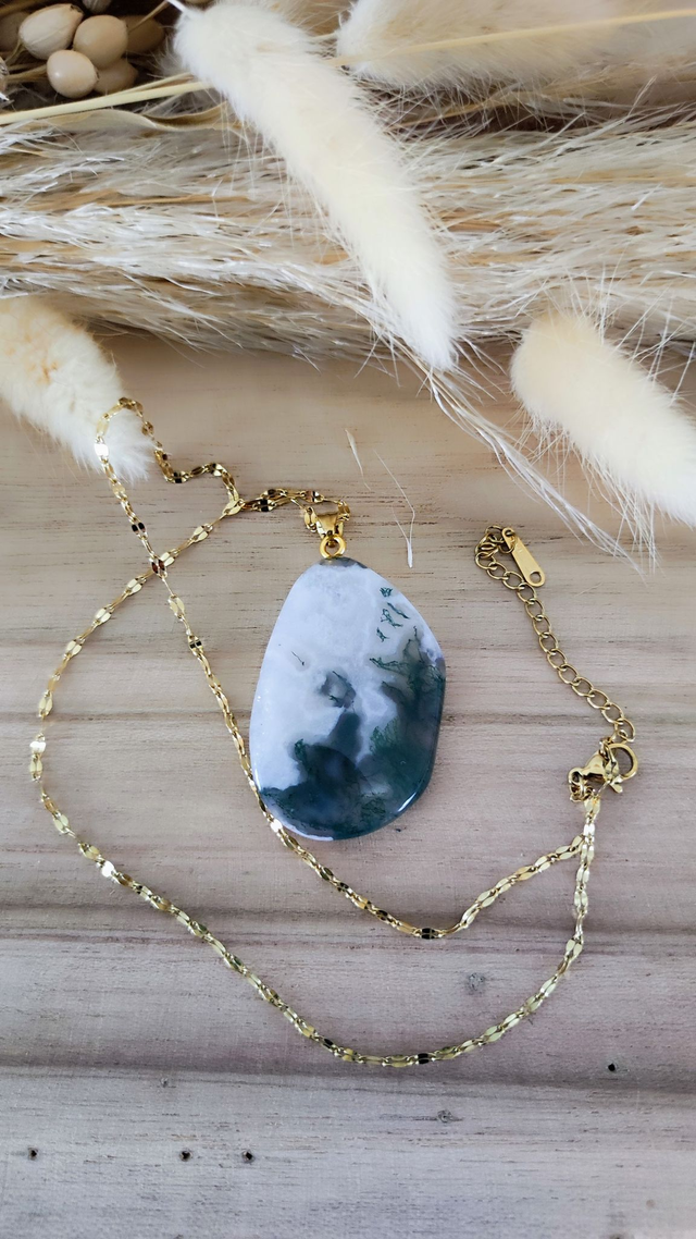 Pendentif "Isis" Agate mousse