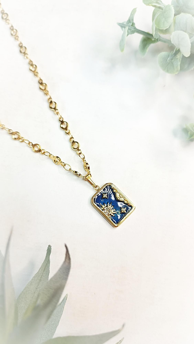 Collier TRIJYA - Bleu Nuit étoilée 