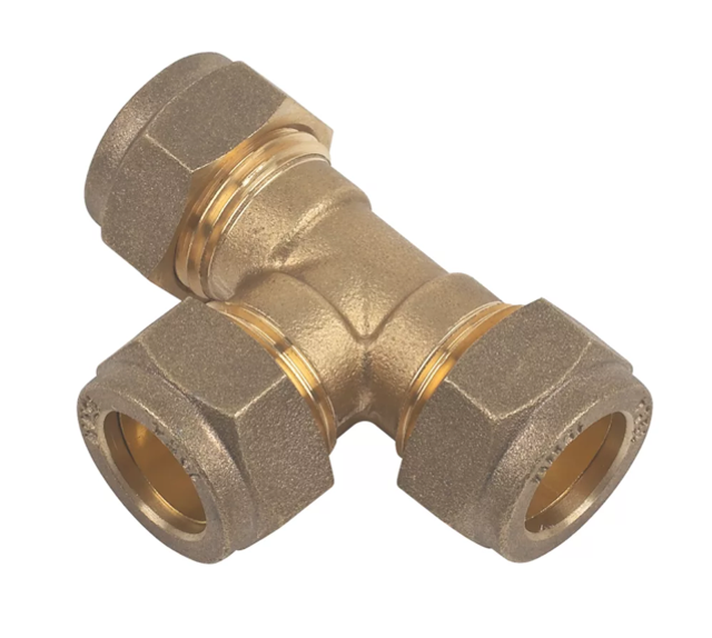 Compression Fitting Equal Tee 15mm