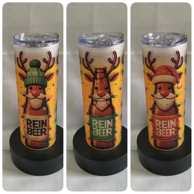 Noël tumbler verre givré renne bière blonde