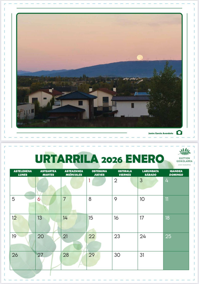 Egutegia 2026 Calendario