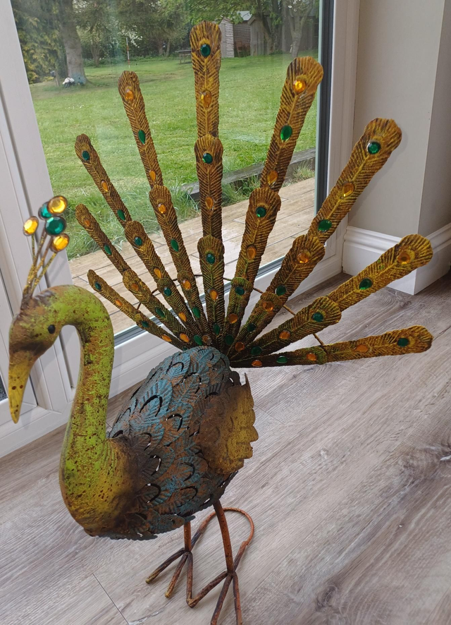 Large Metal Peacock 72cm 