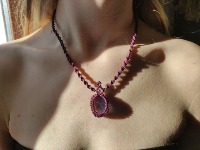 Collier • fluorite violette