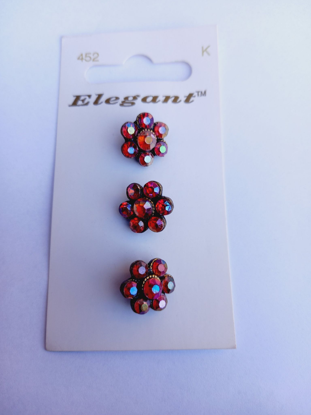 Knoop 452 (Elegant) roze glitter bloem