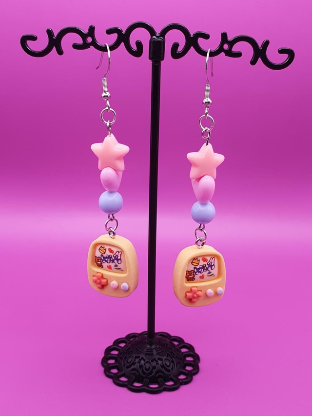 Earrings Gameboy Yellow Colorful 