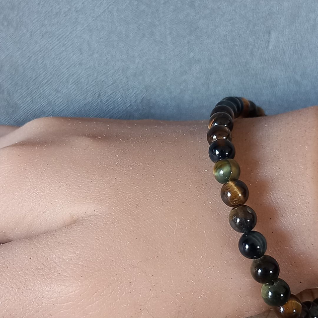 Bracelet ajustable en Oeil de loup foncé