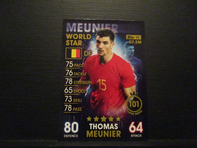 Thomas Meunier - World Star Match Attax 101 Original Trading Card