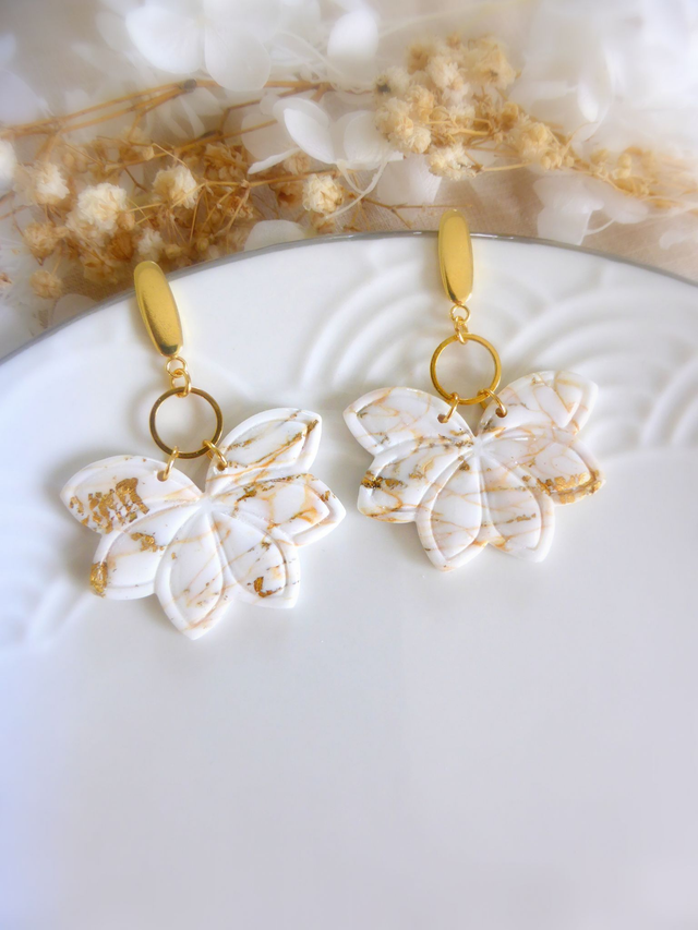 Boucles d'oreilles lotus - Crème d'or