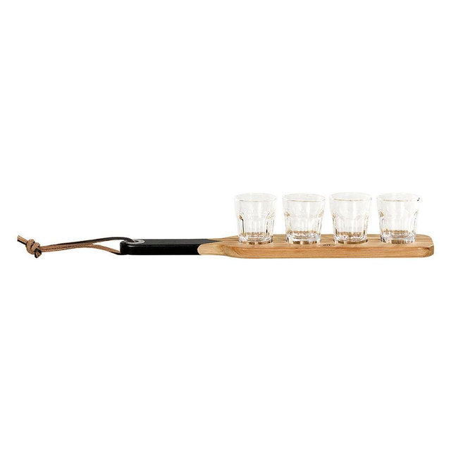 Gentlemen S Hardware Serving Paddle &amp; Shot Glasses