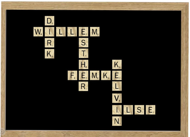 Scrabble fotolijst met namen