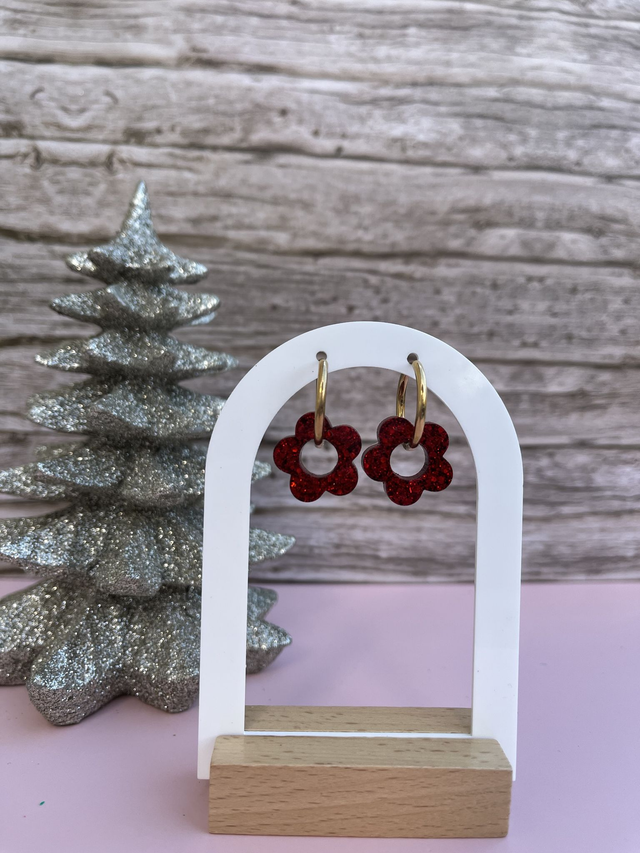 Pampilles paillettes rouges