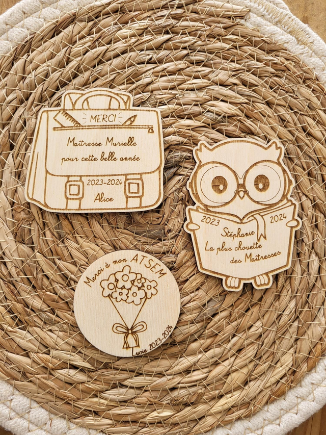 Magnets pour remercier Maîtresse etc...