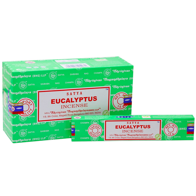 Caja GRANDE 12uni. Incienso Satya Eucalipto
