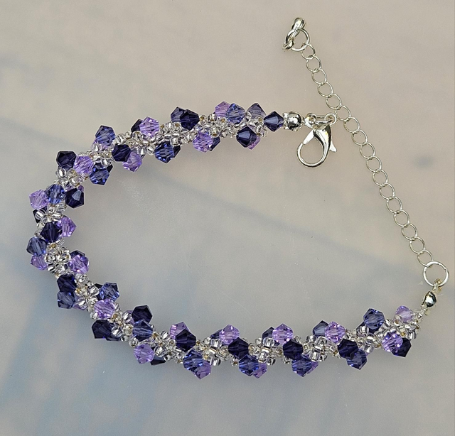 Handsewn crystal twist bracelet