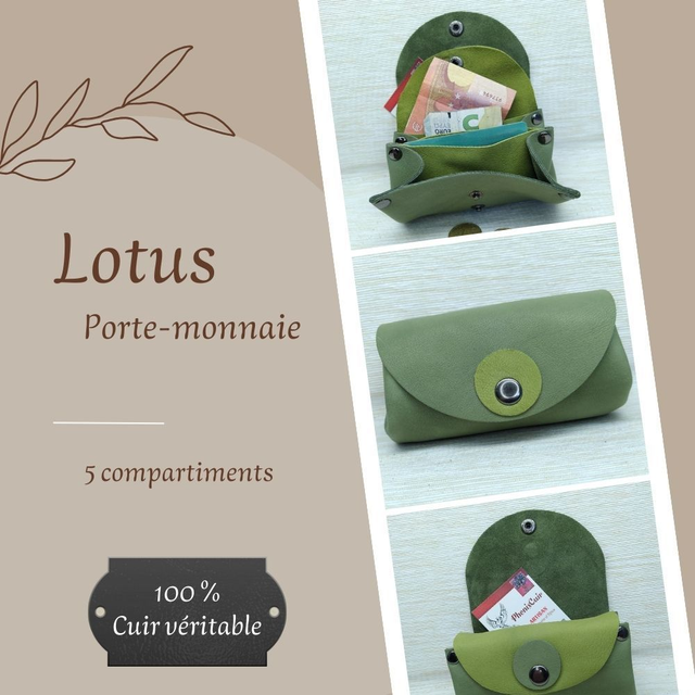 LOTUS Porte monnaie et Carte - Vert