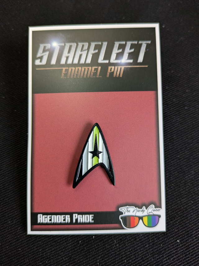 Starfleet Insignia Agender Pride Flag Soft Enamel Pin Badge