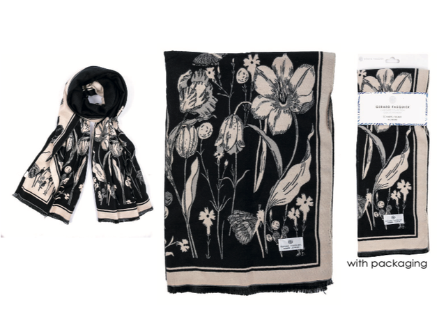 Foulard en Laine à Motif fleurie moderne - Gérard Pasquier 