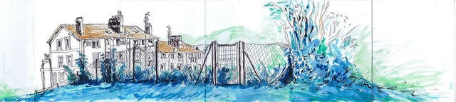 Dibujo trasera escaleras Mallona (Bilbao)