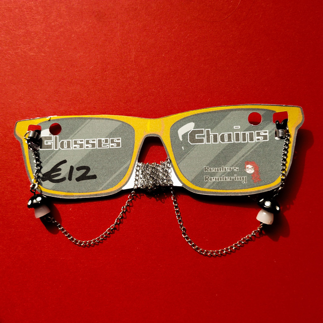 Black Mushroom - Sliver - Glasses Chain  [GCH-SLO-S-BMU