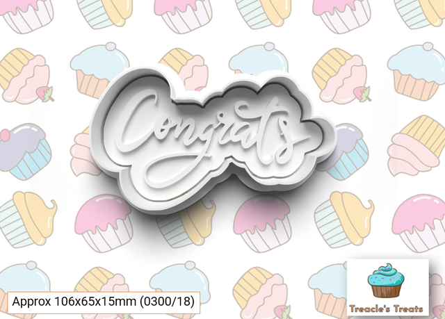Congrats Fondant/cookie stamp with cutter