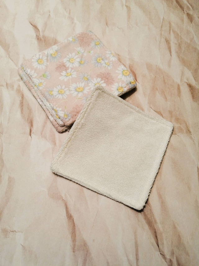Lingettes démaquillantes écologiques en micro éponge de bambou et coton - 9x9 cm - lot de 5