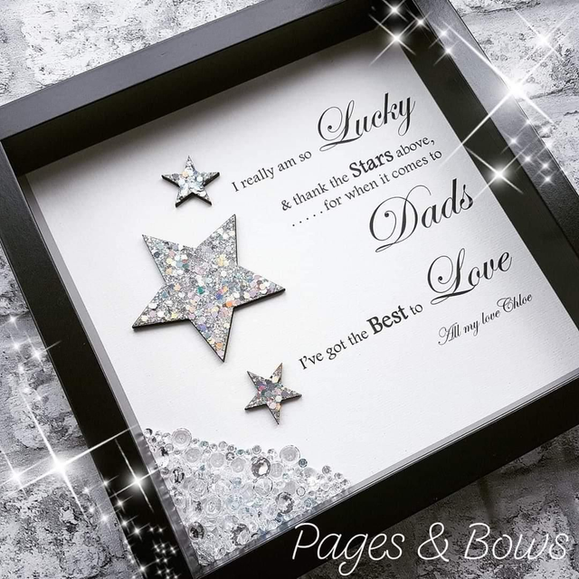 Personalised Framed Gift for Dad, Daddy, Grandad - &#039;We Really Are So Lucky&#039; - Thank the Stars Above - Custom Father&#039;s Day Present
