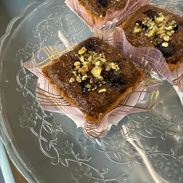 Tartelette pistache cerises 