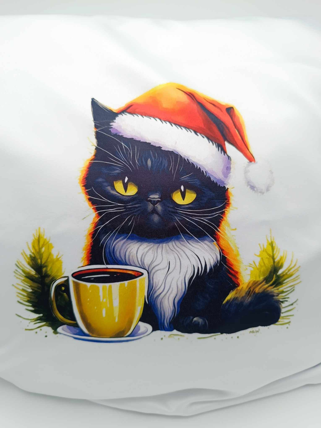 Coussin de Noël Chat