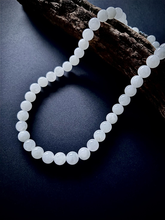 Collier en jade Hetian blanc-qualité supérieure