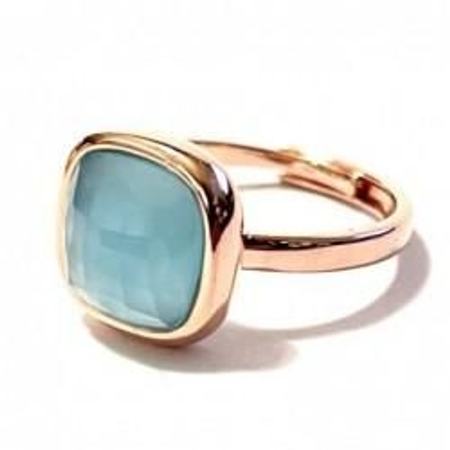 Anello donna in bronzo rosato con cristallo