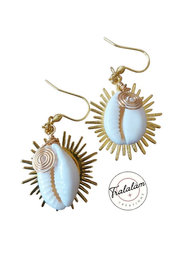 ✨Boucles d'oreilles coquillages soleil rayonnant✨EVASION(186BO)