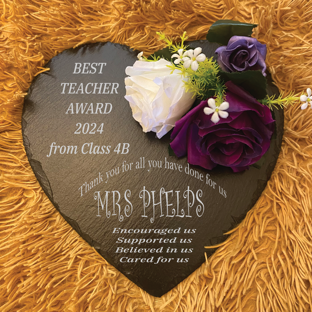 Floral Best Teacher Heart 25cm