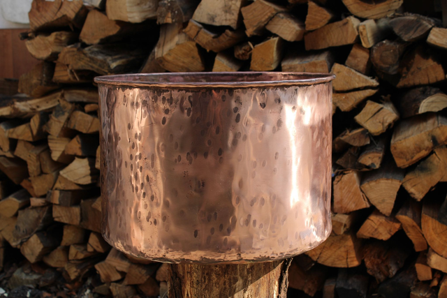 Large copper pot container plant pot vase holder handmade