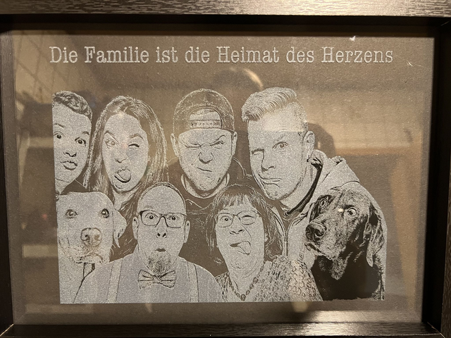 Bild auf Bilderrahmenglas