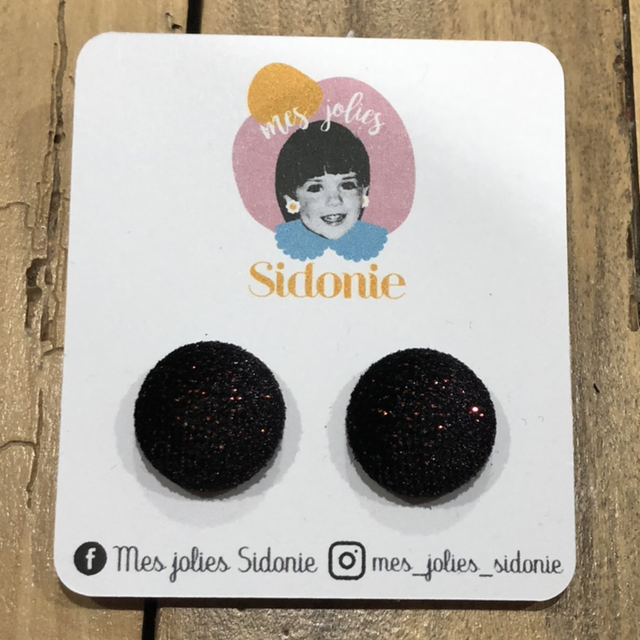 Mini Sidonie fond noir paillettes rouge