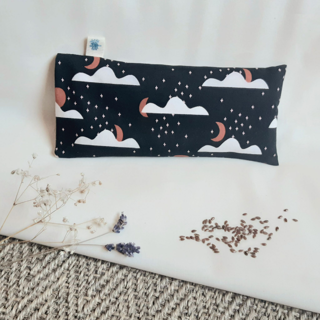 Coussin relaxant pour les yeux aux graines de lin bio &amp; apaisantes / Nuit céleste