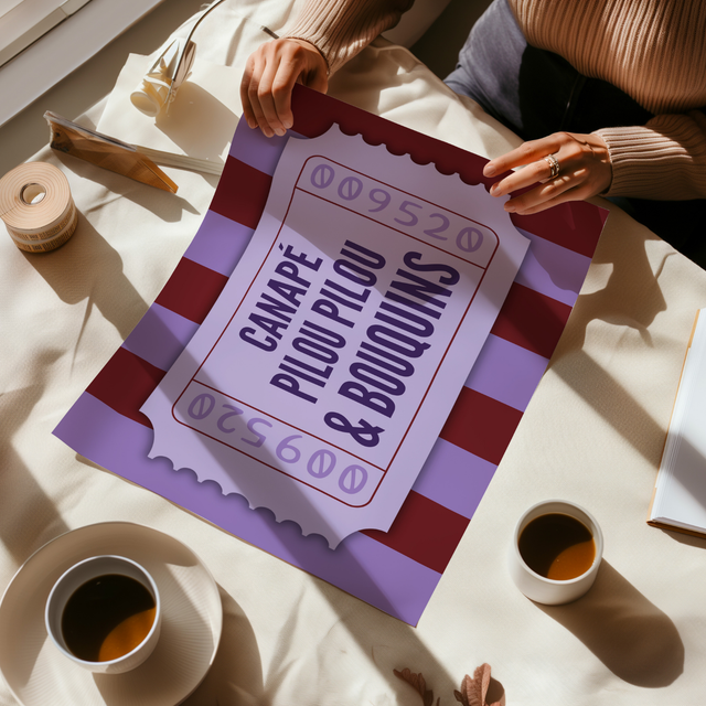 Affiche Canapé Pilou Pilou Et Bouquins